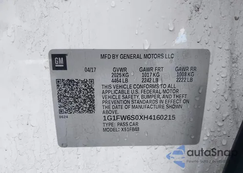 2017 Chevrolet Bolt Ev Lt из США, поврежденный, VIN 1G1FW6S0XH4160215